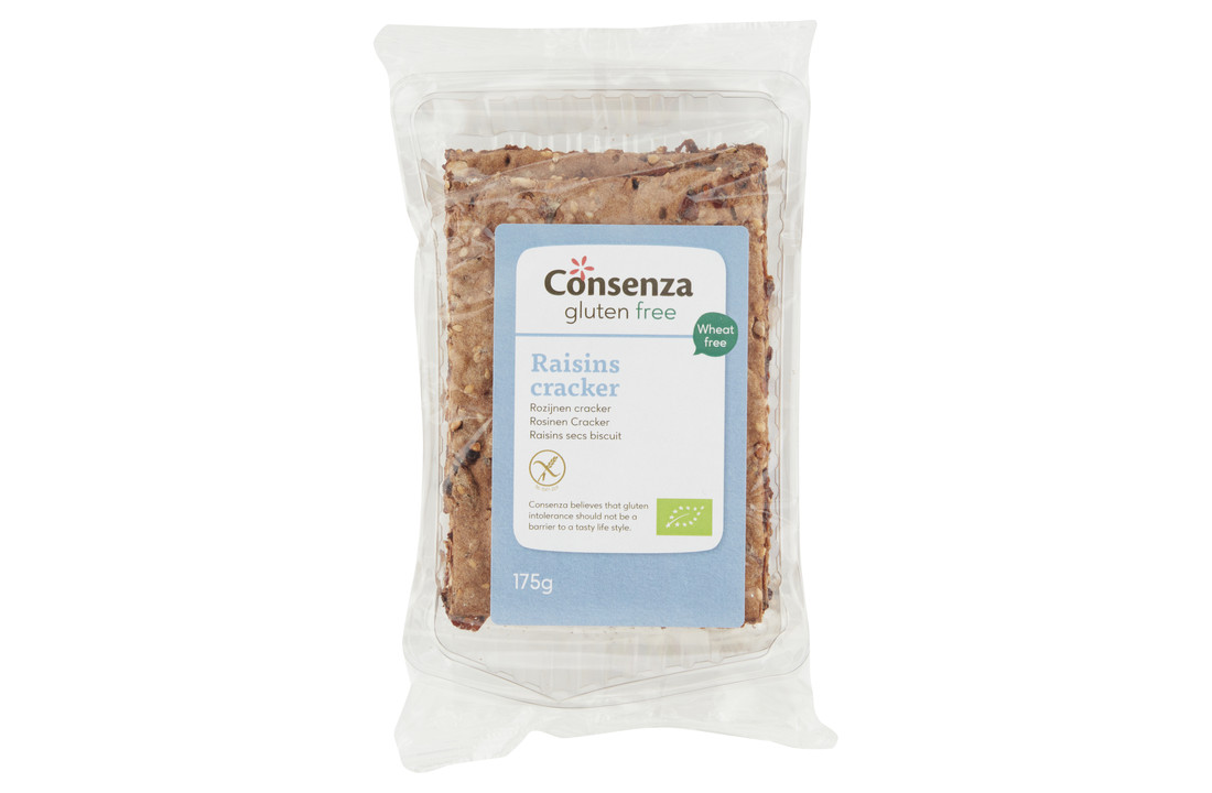 Consenza Cracker raisins secs sans gluten bio 175g